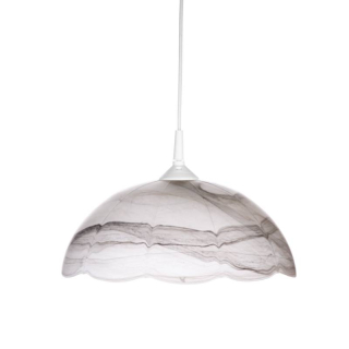 Sklenené tienidlo číre s čiernym alabastrom s otvorom pre závit E27 (4,2cm) priemer: 35cm